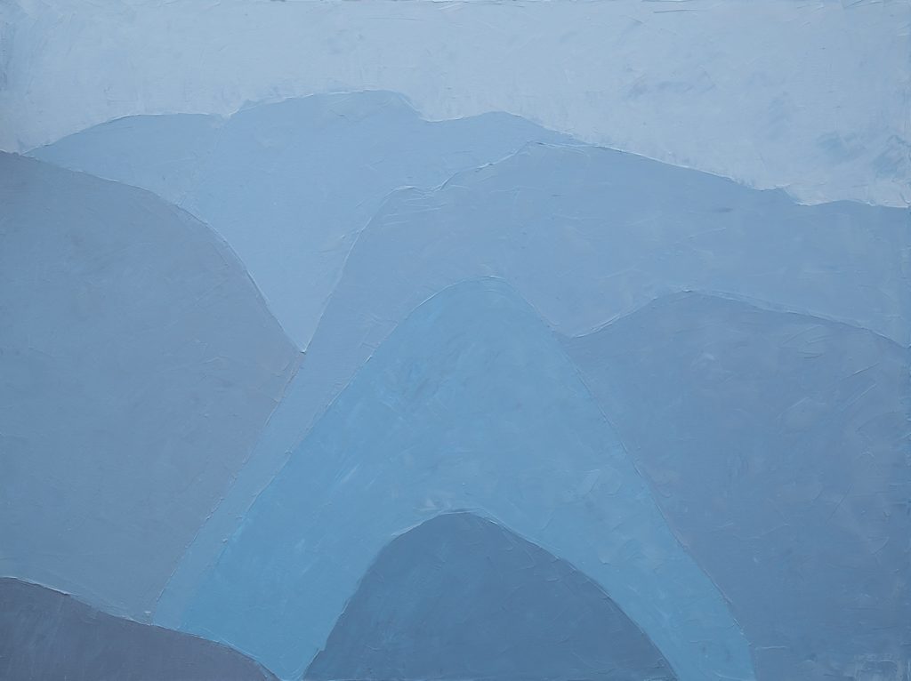 BEFORE THE DAM, CHINA. 36" x 48". Oil on canvas.