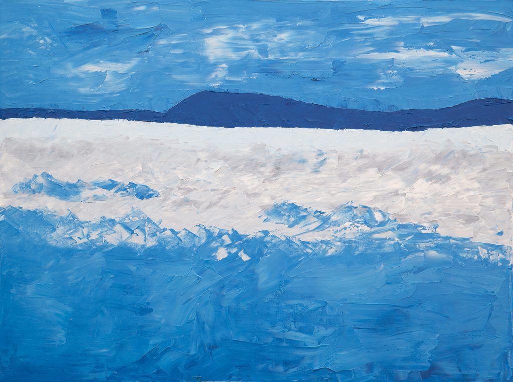 LAKE SUPERIOR ICE IN MAY. 30" x 40". Oil on canvas.