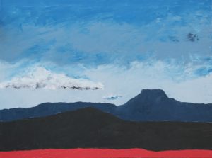 MEMORIES OF O'KEEFFE AT GHOST RANCH EARLY 1970S. 36" x 48". Oil on canvas.